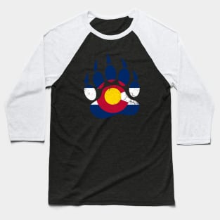 Colorado Flag Bear Claw Art Design Baseball T-Shirt